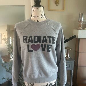 Spiritual Gangster Gray 'Radiate Love' Women's Sweatshirt. Size Medium